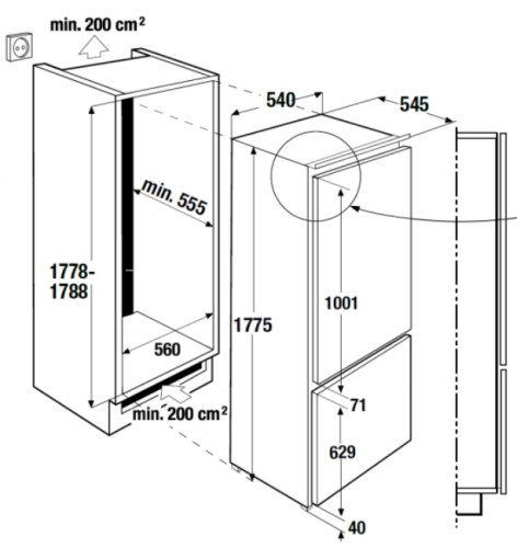 Встраиваемый холодильник Kuppersbusch (Купперсбуш) FKG 8340.0i