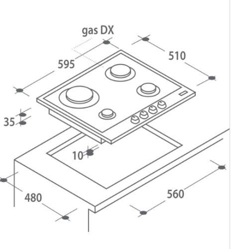 Газовая варочная панель Candy (Канди) CPG 64 SWGX