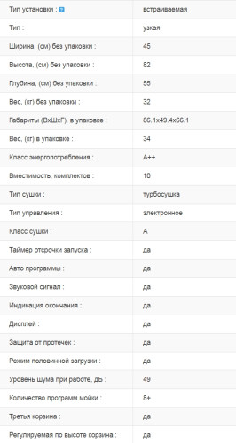 Встраиваемая посудомоечная машина Jacky's (Джекис) JD SB4201