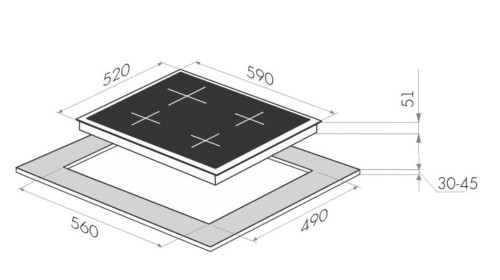 Газовая варочная панель MAUNFELD (Маунфилд) MGHG.64.17RILB