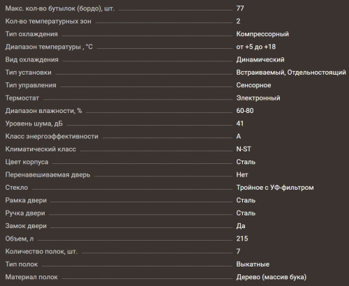 Винный шкаф Meyvel (Мейвел) MV77PRO-KST2