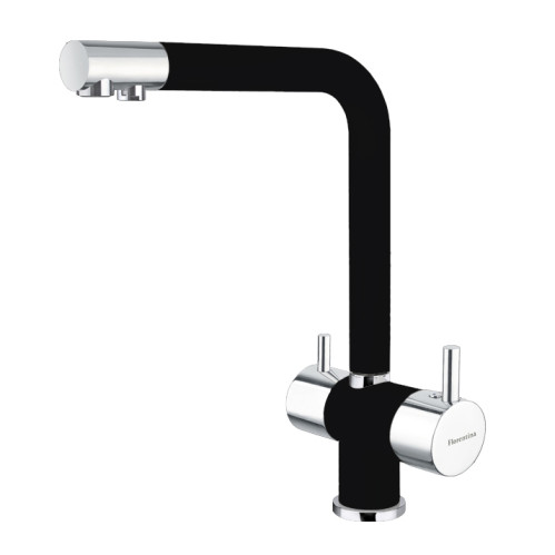 Смеситель с фильтром для кухни Florentina Арес AV, антрацит