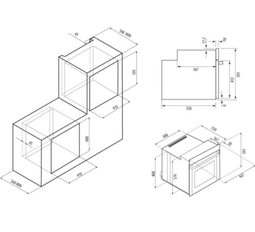 Электрический духовой шкаф Krona (Крона) CORRENTE 45 WH