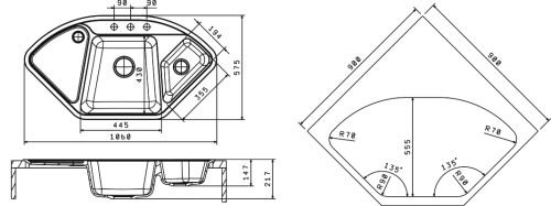 Кухонная мойка Florentina (Флорентина) Капри, черный