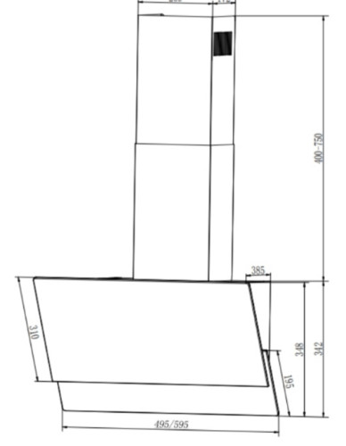 Вытяжка Elikor (Эликор) VERTEX BK 50