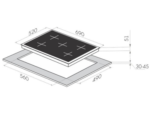Газовая варочная панель MAUNFELD (Маунфилд) MGHG.75.13RIB