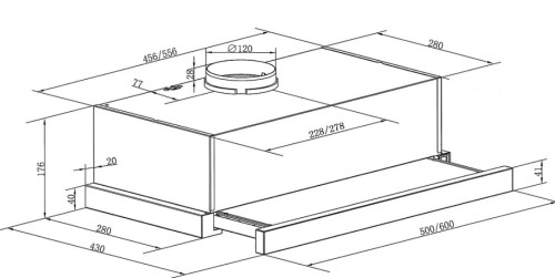 Встраиваемая вытяжка HOMSair (ХОМСэйр) FLAT 60 Черный