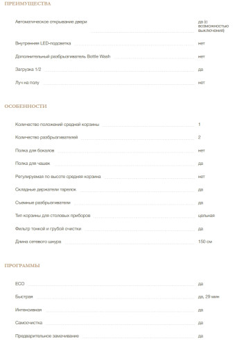 Встраиваемая посудомоечная машина MONSHER (Моншер) MD 6002