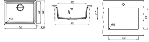Кухонная мойка Florentina (Флорентина) Вега-500, песочный
