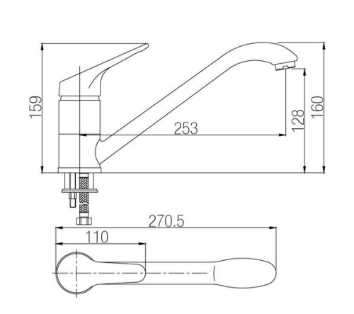 Смеситель для кухни Paulmark (Паульмарк) Holstein Ho211017, хром