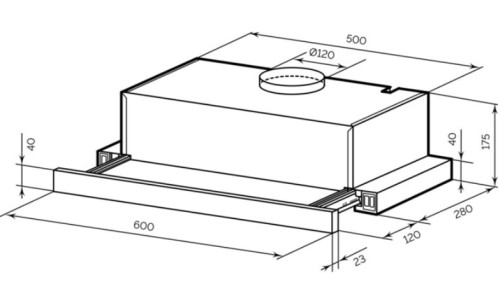 Встраиваемая вытяжка Lex (Лекс) HONVER 600 BLACK