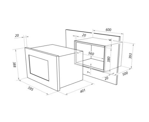 Микроволновая печь MAUNFELD (Маунфилд) MBMO.25.7GBG