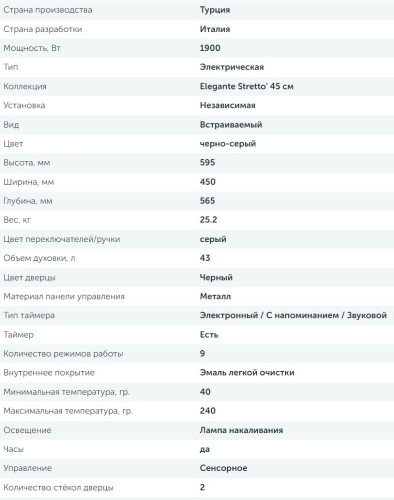Электрический духовой шкаф Delvento (Делвенто) V4EM59001