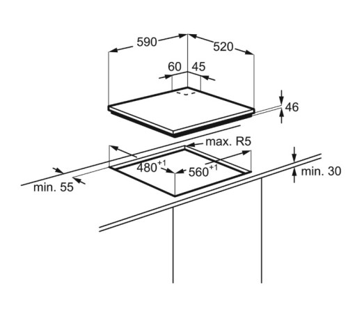 Газовая варочная панель Electrolux (Электролюкс) GPE 263 YK
