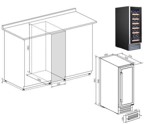 Винный шкаф Temptech (Темптек) WPQ30SCB