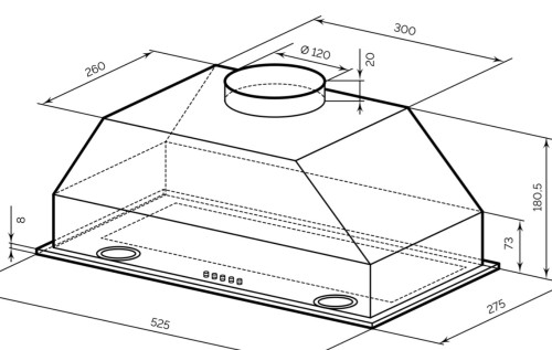 Встраиваемая вытяжка Lex (Лекс) GHOST 600 INOX