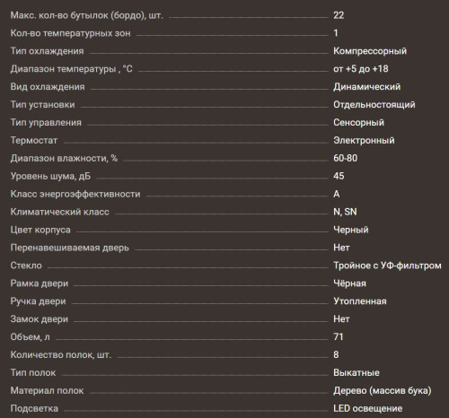 Винный шкаф Meyvel (Мейвел) MV22-KBF1