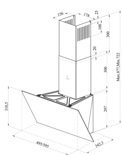 Вытяжка Lex (Лекс) Meta GS 600 Black