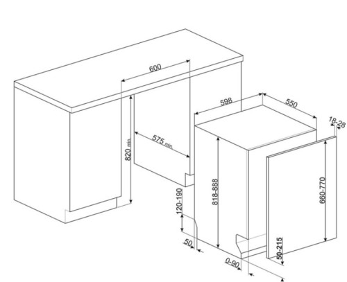 Встраиваемая посудомоечная машина Smeg (Смег) STL323BL