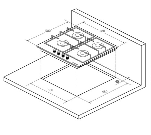 Газовая варочная панель Kuppersberg (Купперсберг) TS 61 W