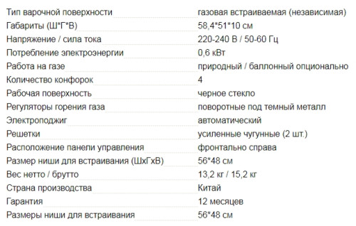 Газовая варочная панель AVEX (Авекс) HM 6042 B