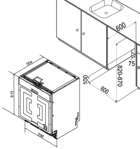 Встраиваемая посудомоечная машина Weissgauff (Вайсгауф) BDW 6038 D Inverter Autoopen