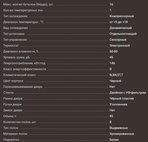 Винный шкаф Meyvel (Мейвел) MV16-CBD1