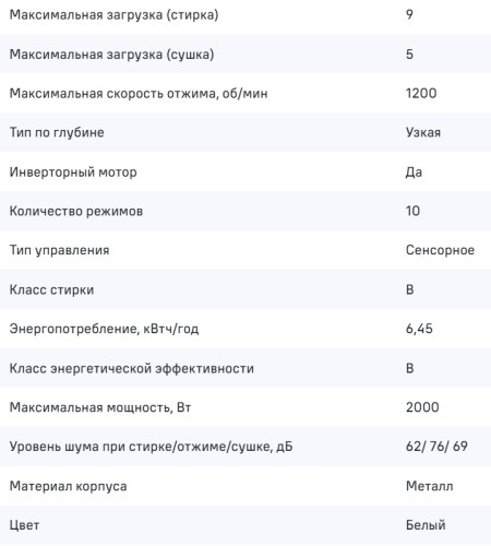 Стиральная машина с сушкой MAUNFELD (Маунфилд) MFWD1295WH05
