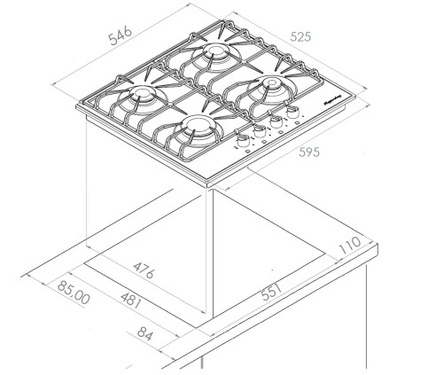 Газовая варочная панель Kuppersberg (Купперсберг) FQ 601 W