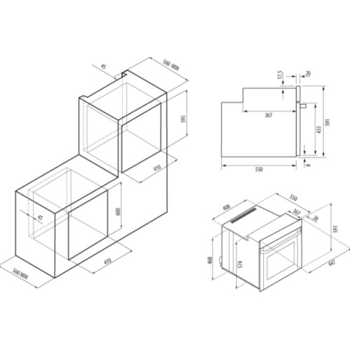 Электрический духовой шкаф Krona (Крона) BREVE 45 BL