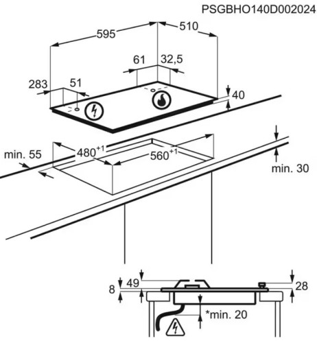 Газовая варочная панель Electrolux (Электролюкс) EGS6424K