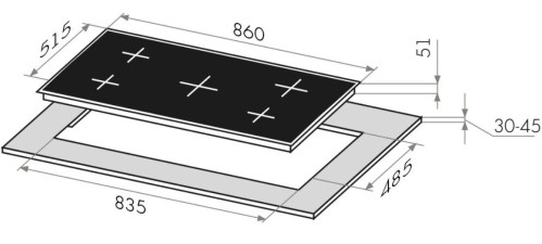 Газовая варочная панель MAUNFELD (Маунфилд) EGHS.95.33CS/G