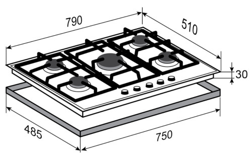Газовая варочная панель Zigmund-Shtain (Зигмунд-Штайн) MN 165.71 W