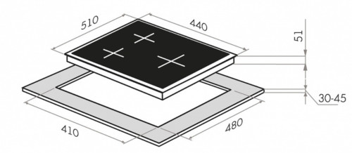 Газовая варочная панель HOMSair (ХОМСэйр) HGG433TGCWH
