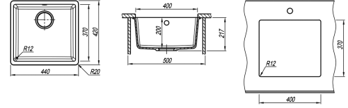 Кухонная мойка Florentina (Флорентина) Вега-400, грей