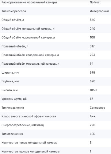 Холодильник MAUNFELD (Маунфилд) MFF185NFS Inverter