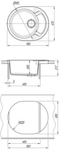 Кухонная мойка Dr.Gans (Доктор Ганс) Берта 580, черный