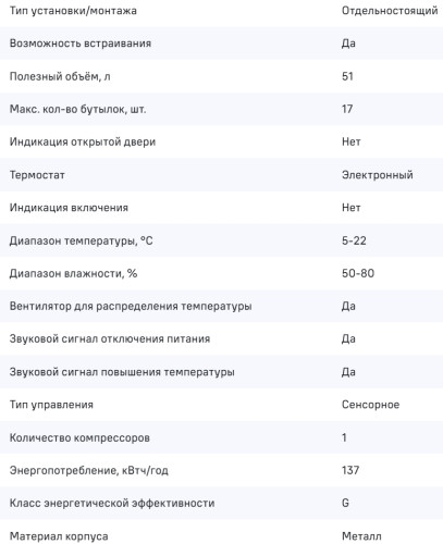 Винный шкаф MAUNFELD (Маунфилд) MBWC-56D17