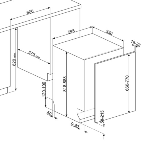 Встраиваемая посудомоечная машина Smeg (Смег) STL5352C