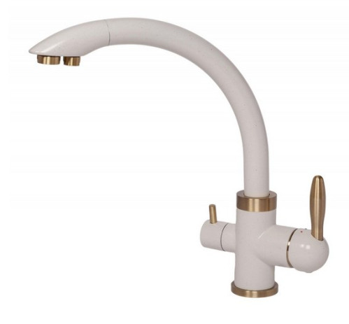 Смеситель для кухни Paulmark (Паульмарк) Essen Es213001-331-BR, белый/бронза