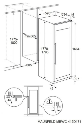 Встраиваемый винный шкаф MAUNFELD (Маунфилд) MBWC-415D171