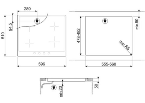 Индукционная варочная панель Smeg (Смег) SI964NM