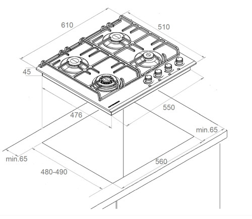 Газовая варочная панель Kuppersberg (Купперсберг) FS 603 W Silver