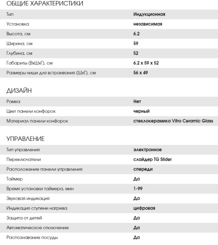 Индукционная варочная панель Weissgauff (Вайсгауф) HI 640 BSC