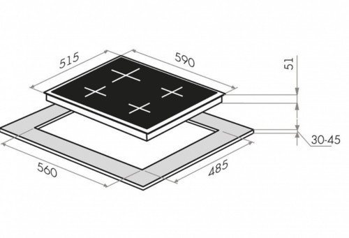 Газовая варочная панель HOMSair (ХОМСэйр) HGG643TGCWH