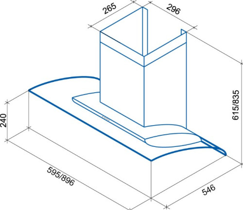 Вытяжка (Шиндо) Shindo Avior sensor 60 SS/BG 3ETC