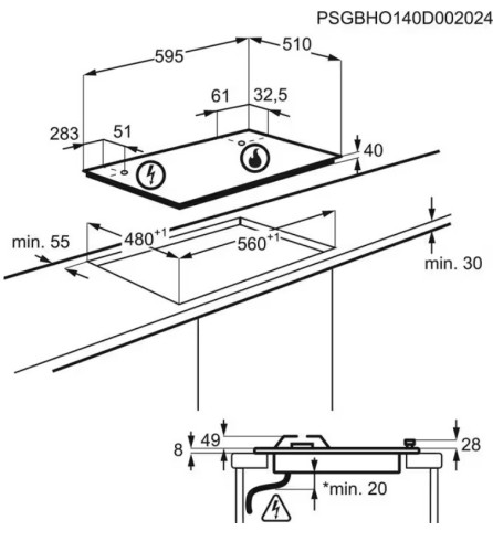 Газовая варочная панель Electrolux (Электролюкс) EGS6436SX