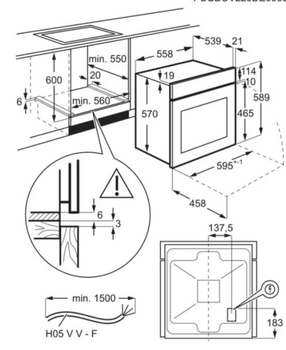 Электрический духовой шкаф Electrolux (Электролюкс) EOF3H50BK