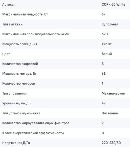 Вытяжка MAUNFELD (Маунфилд) Cork 60