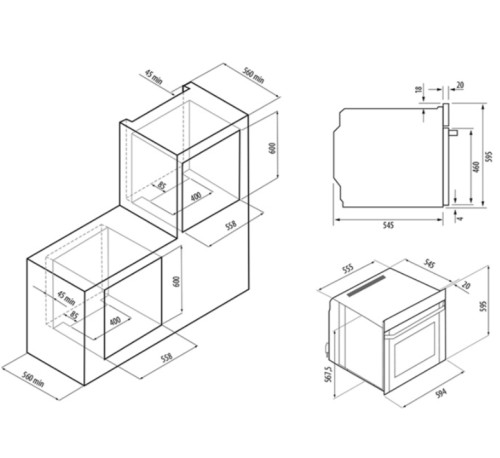 Электрический духовой шкаф Krona (Крона) ESSENZA 60 WH